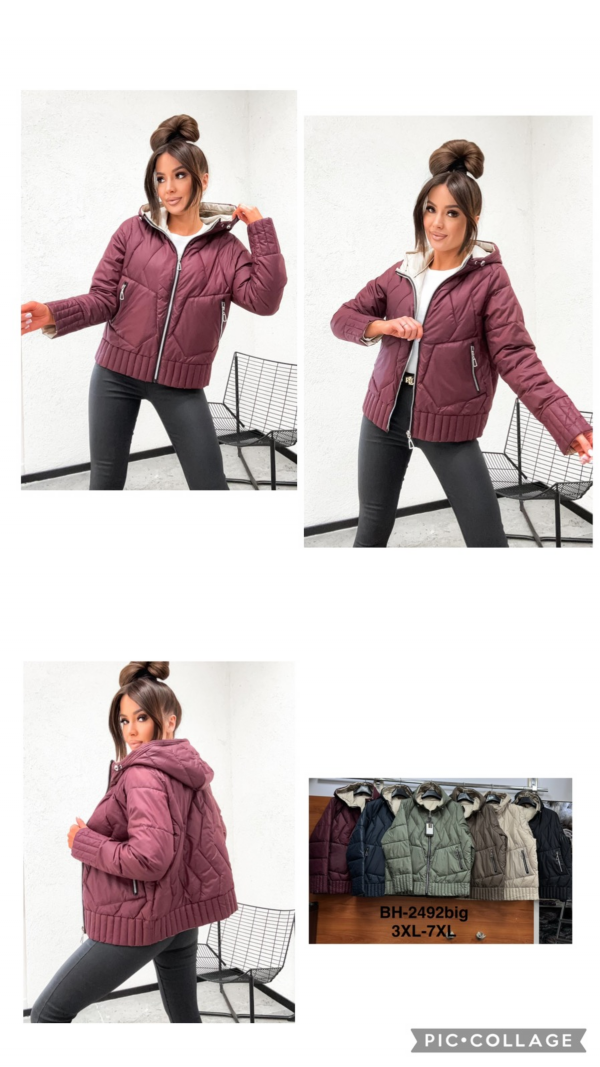 Kurtki damskie cienki Roz 3XL-7XL, 1 Kolor Paczka 5 szt